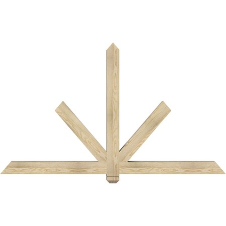 Ekena Millwork Kennewick Rough Sawn Timber Gable Bracket, Douglas Fir, 72"W x 42"H x 4"D x 4"F, 14/12 Pitch GBW072X42X0404KEN00RDF